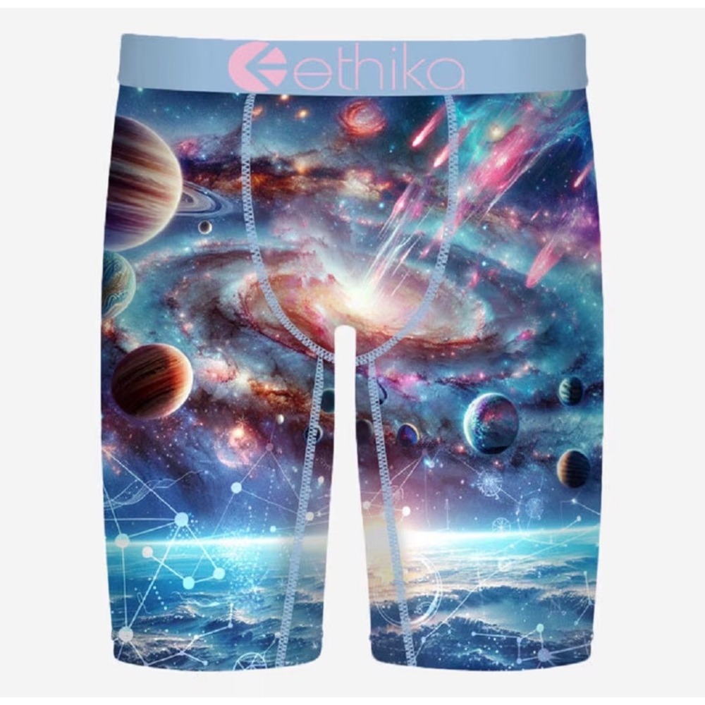 Ethika Boys Staple Searching Galaxy Boxer Briefs Blue Pink Medium BH0AAJ2516